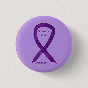 Pancreatic Cancer Awareness Ribbon Custom Art Pins
