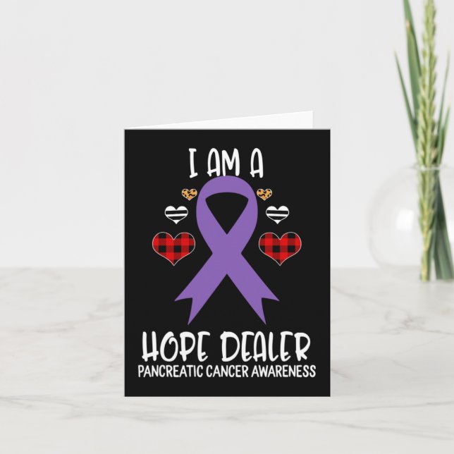 Pancreatic Cancer Awareness Ribbon I Am A Hope Dea Card (Front)