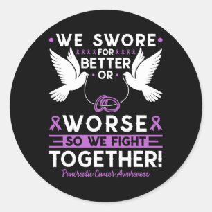 Pancreatic Cancer Awareness Spouse Husbynd Wife Su Classic Round Sticker