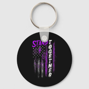 Pancreatic Cancer Awareness Stand Together Vintage Key Ring
