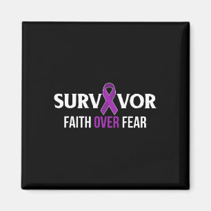 Pancreatic Cancer Awareness Survivor Gift Purple R Magnet