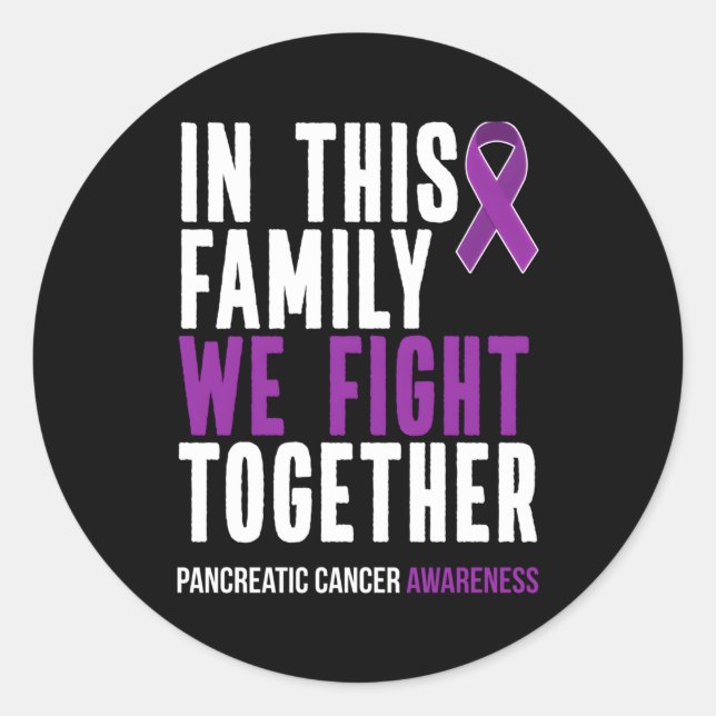 Pancreatic Cancer Awareness Survivor Purple Ribbon Classic Round Sticker (Front)