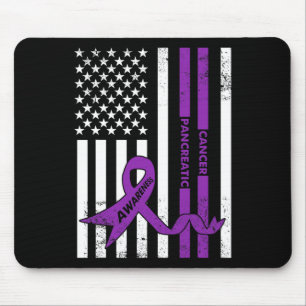 Pancreatic Cancer Awareness USA American Flag Mouse Pad