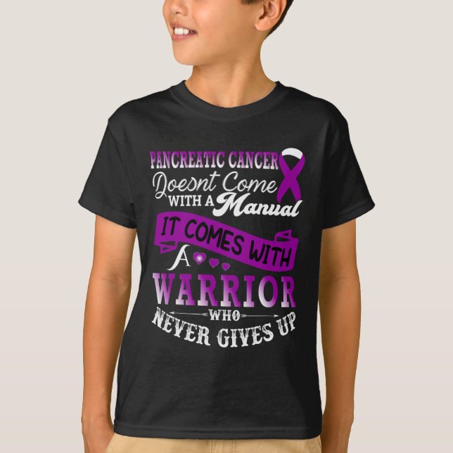 Pancreatic Cancer Awareness Warrior Support Purple T-Shirt (Front)
