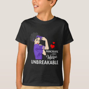 Pancreatic Cancer Awareness Warrior Unbreakable Wo T-Shirt