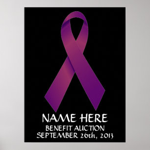 Pancreatic Cancer Benefit Auction Ribbon Poster