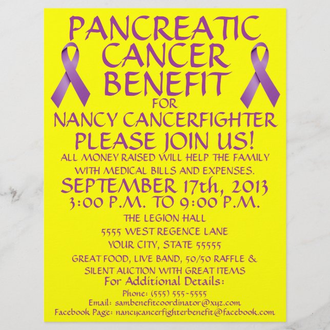 Pancreatic Cancer Benefit Flyer (Front)