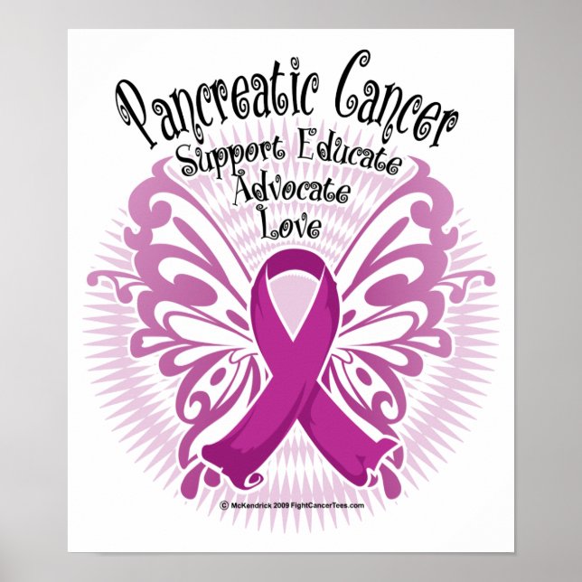 Pancreatic Cancer Butterfly 3 Poster (Front)