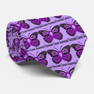 Pancreatic Cancer Butterfly Awareness Ribbon Tie