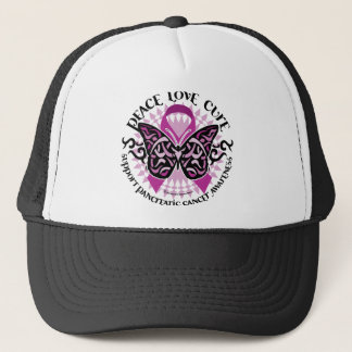 Pancreatic Cancer Butterfly Tribal 2 Trucker Hat