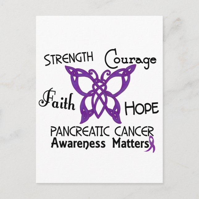 Pancreatic Cancer Celtic Butterfly 3 Postcard (Front)