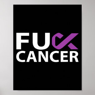 Pancreatic Cancer F U Fu Purple Ribbon Cancer Poster