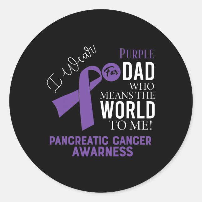 Pancreatic Cancer Fight Cancer Ribbon 17 Classic Round Sticker (Front)