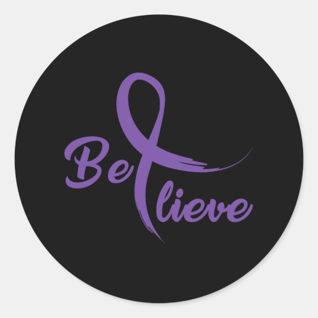 Pancreatic Cancer Fight Cancer Ribbon 3 Classic Round Sticker (Front)