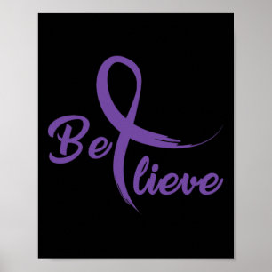 Pancreatic Cancer Fight Cancer Ribbon 3 Poster