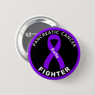Pancreatic Cancer Fighter Ribbon Black Button