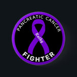 Pancreatic Cancer Fighter Ribbon Black Button<br><div class="desc">Pancreatic Cancer Fighter Ribbon Black Button for awareness and support for people fighting pancreatic cancer.</div>