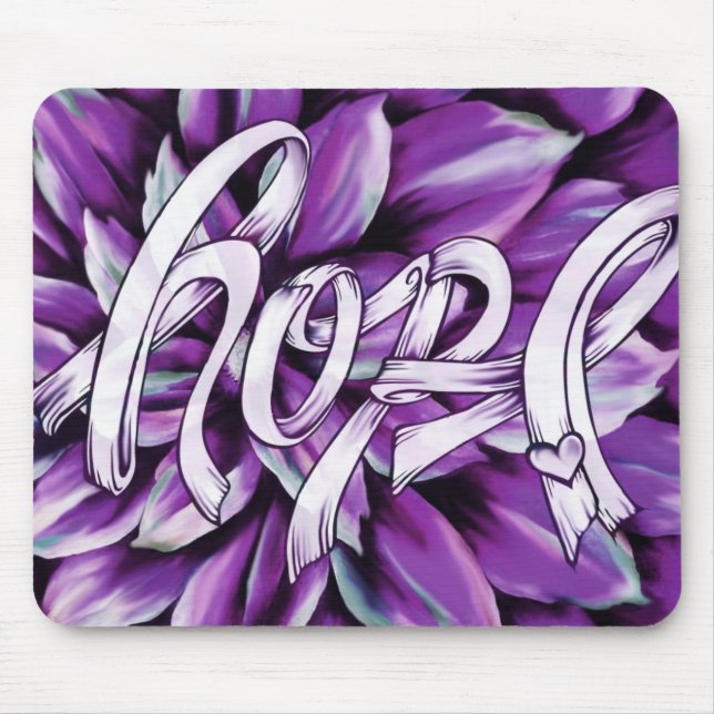 Pancreatic cancer floral hope products mouse pad (Front)