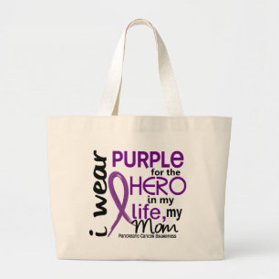 Pancreatic Cancer For My Hero My Mum 2 Large Tote Bag