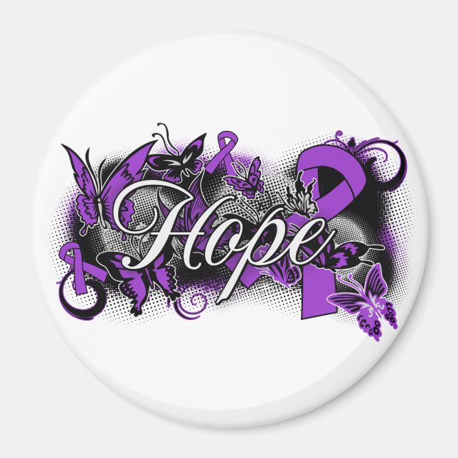 Pancreatic Cancer Hope Garden Ribbon Magnet (Front)