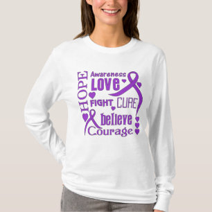 Pancreatic Cancer Hope Words Collage T-Shirt