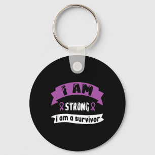 Pancreatic Cancer I Am Strong I Am A Survivor 1 Key Ring