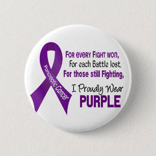 Pancreatic Cancer I Proudly Wear Purple 6 Cm Round Badge
