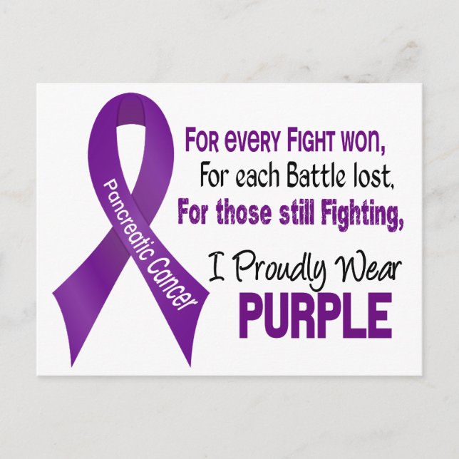 Pancreatic Cancer I Proudly Wear Purple Postcard (Front)