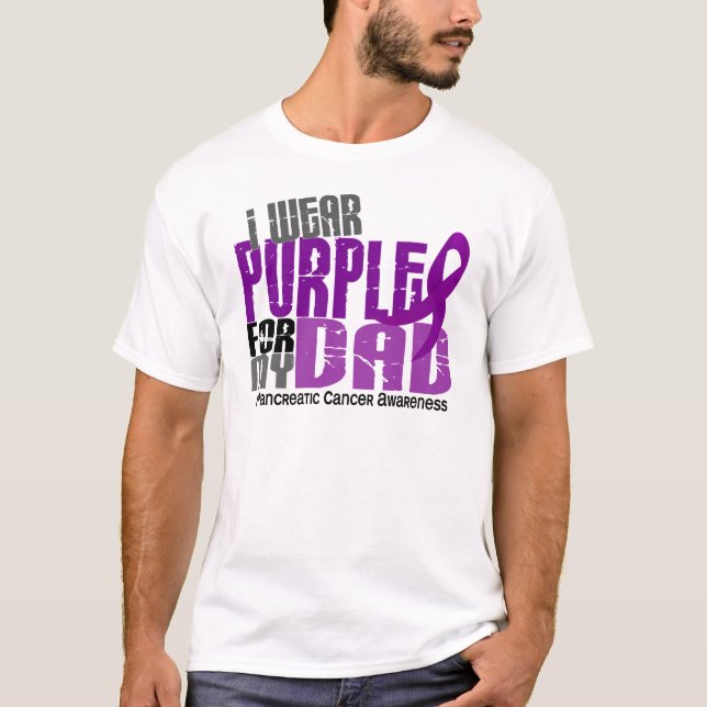 Pancreatic Cancer I Wear Purple For My Dad 6.2 T-Shirt (Front)