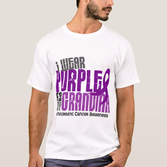 Pancreatic Cancer I Wear Purple For My Grandma 6.2 T-Shirt (Front)