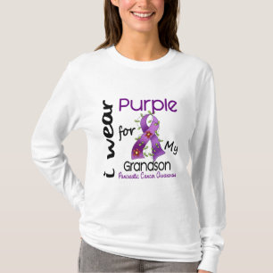 Pancreatic Cancer I Wear Purple For My Grandson 43 T-Shirt