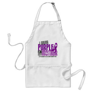 Pancreatic Cancer I Wear Purple For My Mother 6.2 Standard Apron