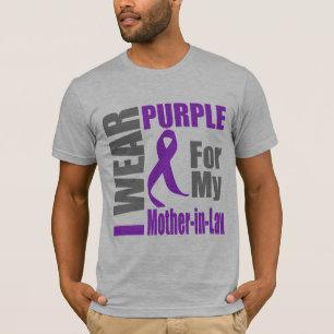 Pancreatic Cancer I Wear Purple Mother-in-Law T-Shirt