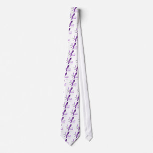Pancreatic Cancer I Wear Purple Ribbon Father Tie
