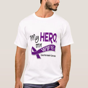 Pancreatic Cancer MY HERO MY WIFE 42 T-Shirt