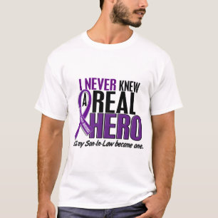Pancreatic Cancer NEVER KNEW A HERO 2 Son-In-Law T-Shirt