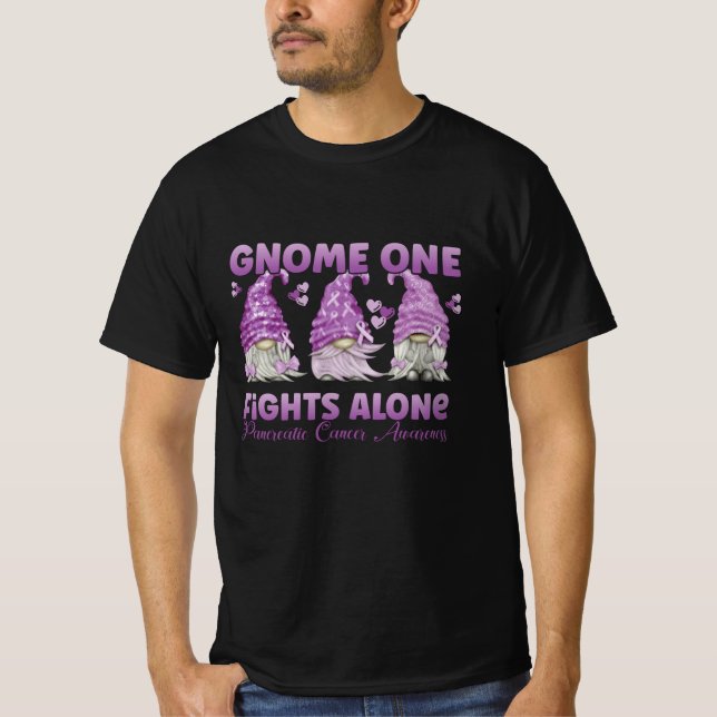 Pancreatic Cancer Purple Gnome T-Shirt (Front)