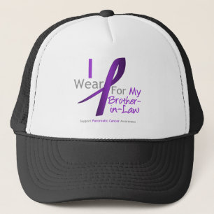 Pancreatic Cancer Purple Ribbon Brother-in-Law Trucker Hat