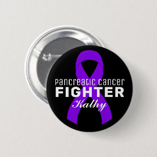Pancreatic Cancer Ribbon Black Button