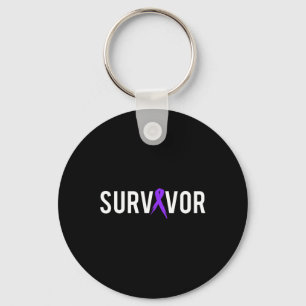 Pancreatic Cancer Survivor Design Gift With Suppor Key Ring