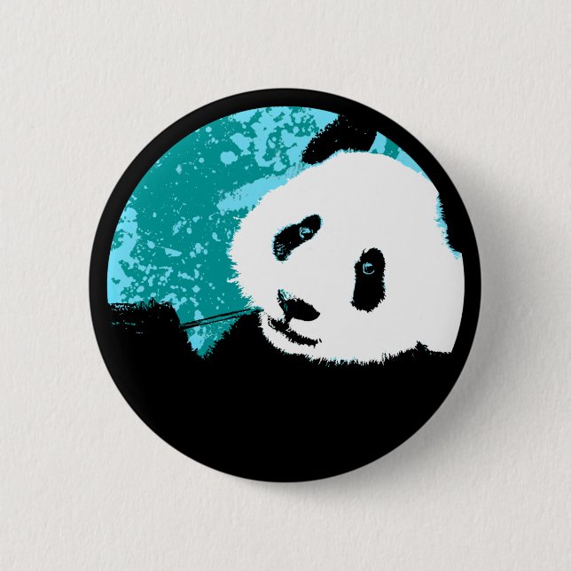 panda. 6 cm round badge (Front)