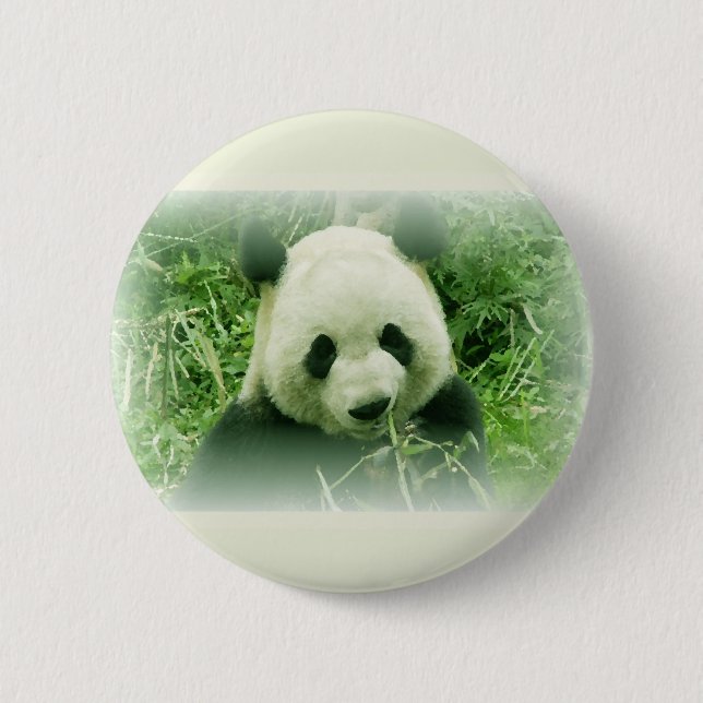 Panda 6 Cm Round Badge (Front)