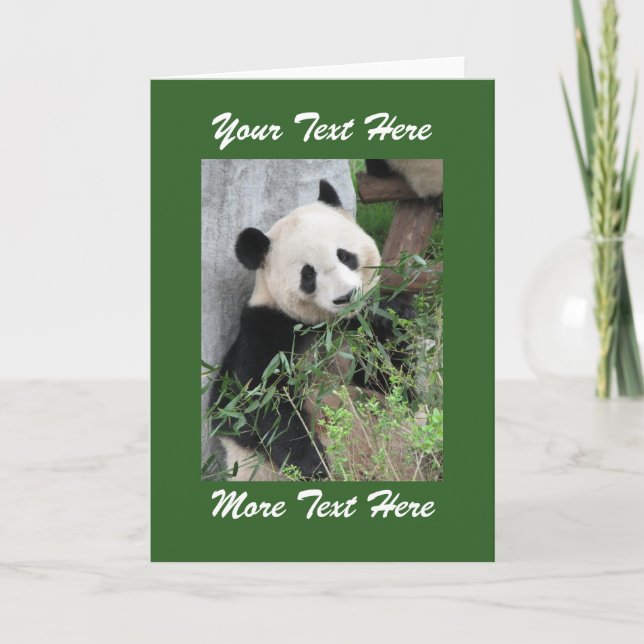 Panda  Add Your Own Text Blank Inside All Occasion Card (Front)