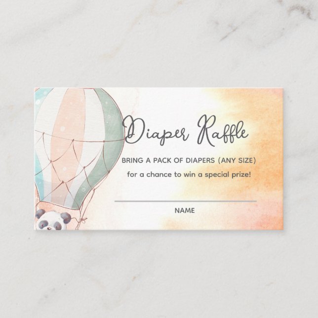 Panda Adventure Awaits Diaper Raffle Enclosure Card (Front)