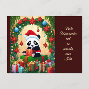 Panda als Weihnachtsmann verkleidet Postcard