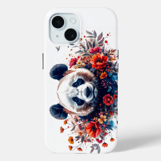 Panda Amongst Flowers Case-Mate iPhone Case (Back)