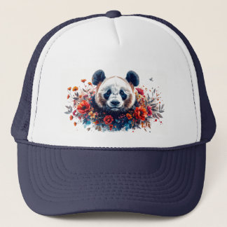 Panda Amongst Flowers Trucker Hat