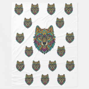 Panda and Abstract Wolf Art Big Size Blanket – Mod