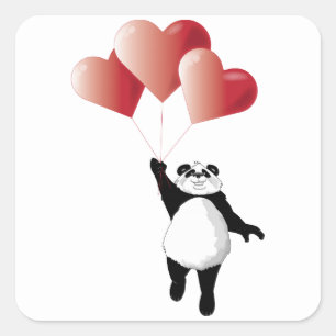 Panda and Balloons Sticker