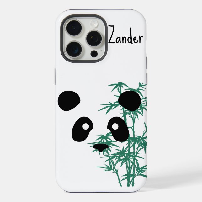 "Panda and Bamboo" Customisable iPhone Case (Back)